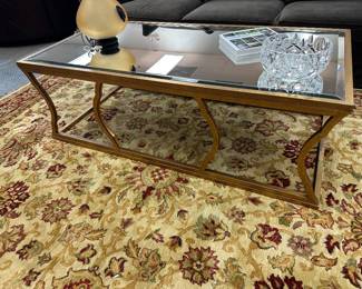 Designer gold frame mirrored coffee table