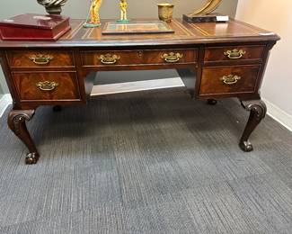 Chippendale style leather inlay desk