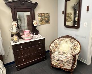 circa 1840 dresser and French side chair,