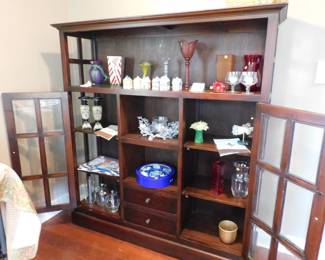 Large display cabinet with glass doors