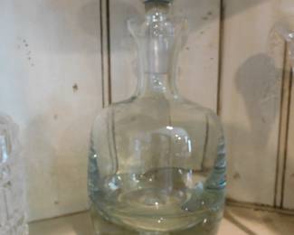 Handcrafted Krosno crystal glass decanter, clear finish