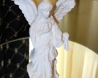 Glazed ceramic angel figurine
