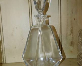 Bohemia Crystal Decanter 24% Lead Glass Czech Republic Geometric Design