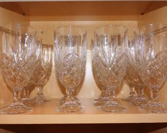Godinger Crystal Beverage Glasses, 7.25", Diamond Starburst Pattern , Set of 12
