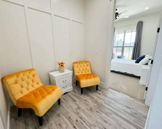 Yellow Velvet rolled chair set