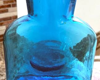 Blenko cobalt glass container
