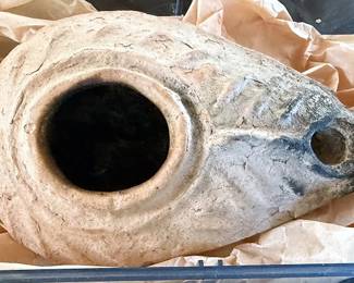 Terracotta oil lamp