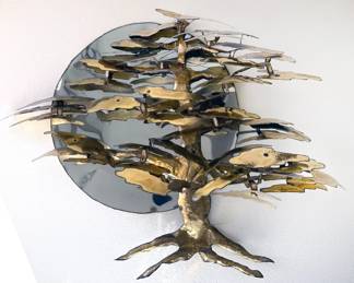 Mid-century Brutalist bonsai wall sculpture