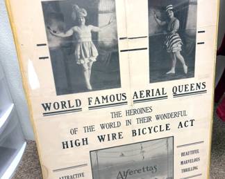 Alferetta's World Famous Aerial Queens, original vintage poster