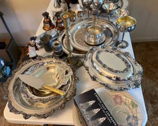 Silver plated serving pieces