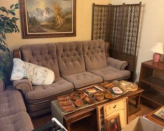 Vintage Sofa and coffee table and room divider