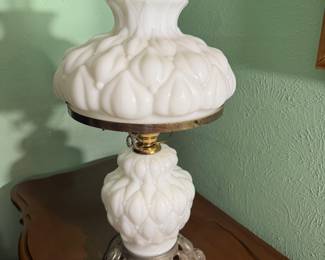 Milk glass lamp