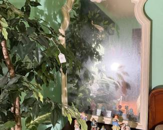 Mirror and large ficus tree