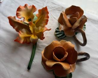 Capadimonte flower candle holders and flower