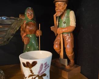 Wood figures and cup