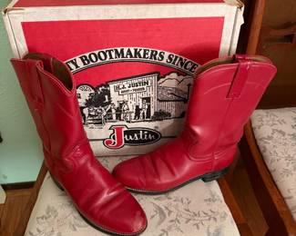 Justin red cowboy boots