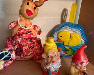 Toys - bff kangaroo, rubber gnomes 