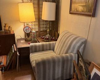 Vintage chair and room divider and nightstand