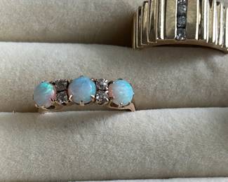 Victorian opals and gold with diamonds 