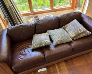 burgundy leather sofa