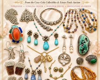 jewelry, vintage jewelry, estate jewelry, designer jewelry, sterling jewelry, sterling silver jewelry, turquoise jewelry, Southwest jewelry, Native American style jewelry, Taxco silver, Mexico silver, Antonio Pineda, Ann King jewelry, Joan Rivers jewelry, Kenneth Jay Lane, rhinestone jewelry, rhinestone brooch, brooches, statement necklace, pendant necklace, turquoise ring, silver ring, amber necklace, pearl earrings, enamel jewelry, costume jewelry, jewelry sets, tools, vintage tools, shop tools, power tools, hand tools, Craftsman tools, RIDGID tools, Ryobi tools, tool box, carpenter box, air tools, wire stripper machine, miter saw, pipe vise, camera collectibles, vintage cameras, Polaroid camera, Rolleiflex camera, Nikonos camera, Canon camera, Bolex projector, camera flash, photography collectibles, specialty equipment, industrial finds, medical instruments, brass instruments, diving helmet, Chevy grille ornament, automotive collectibles, unique collectibles, online auction