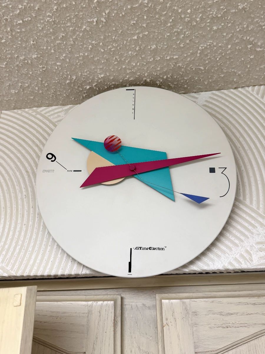 Vintage Postmodern/Memphis-Style "ARTime Collection" Canetti Wall Clock