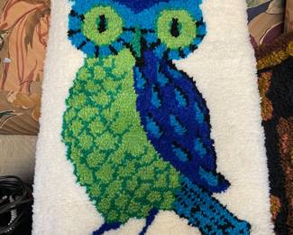 1970s loom owl rug