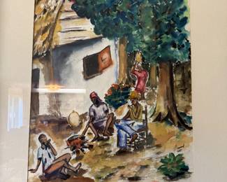 A ca 1950/60s Haitian watercolor