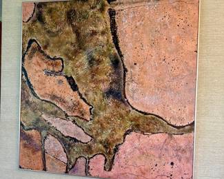 Large Mary Ellen McDermott enamel, and copper picture.