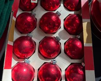 Vintage glass ornaments, Made in the U.S.A.