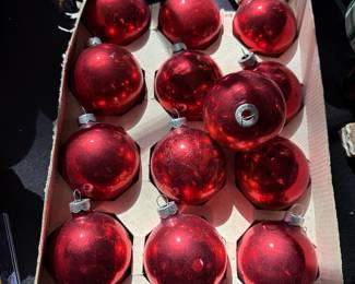 Vintage glass ornaments, Made in the U.S.A.