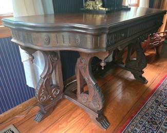 Victorian rosewood hand carved table.