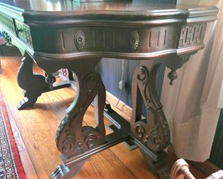 Victorian rosewood hand carved table.