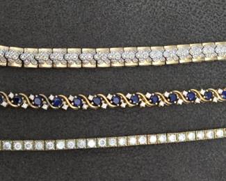 Sterling silver 3 bracelets with stones.