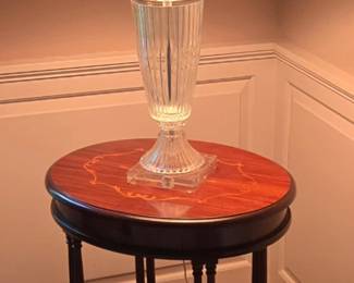Crystal lamp and Italian hand painted table.