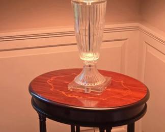 Crystal lamp and Italian hand painted table