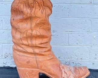 terracotta cowboy boot pot