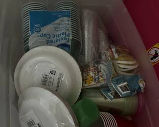 plastic cups and plates