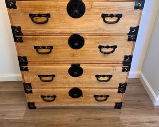 Antique Korean 2 Drawer Tansu (2 Stacked 4 Drawer)
