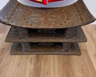 Antique Central African Tribal Monarch Chair (26"W x 16" H x14" D)
