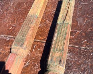 Antique Thai Teak Temple Columns (7')