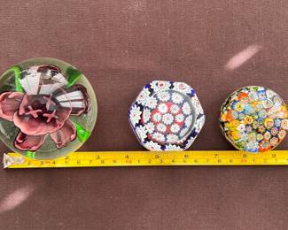 Assorted Miraflora Glass Paper Weights