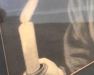 Art Deco (1920's) Etching of a Women Holding a Candle SOLD
