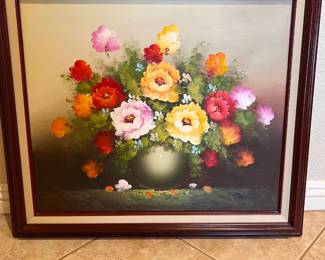 Acrylic Painting of Flowers (28.5'x25") Framed SOLD
