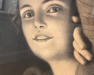 Art Deco (1920's) Black & White Etching of a Women Holding a Candle SOLD