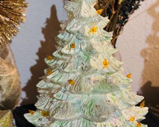 White vintage ceramic Christmas tree 