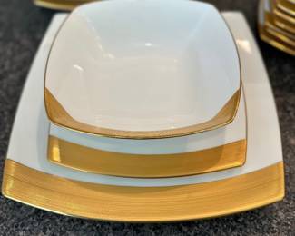 Ridge square gold Mikasa China set 