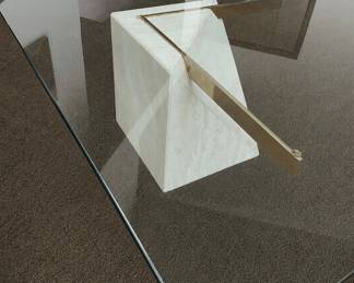 Ello Travertine and Glass Coffee Table