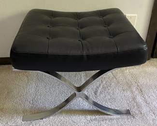 Knoll Barcelona Style Leather Ottoman
