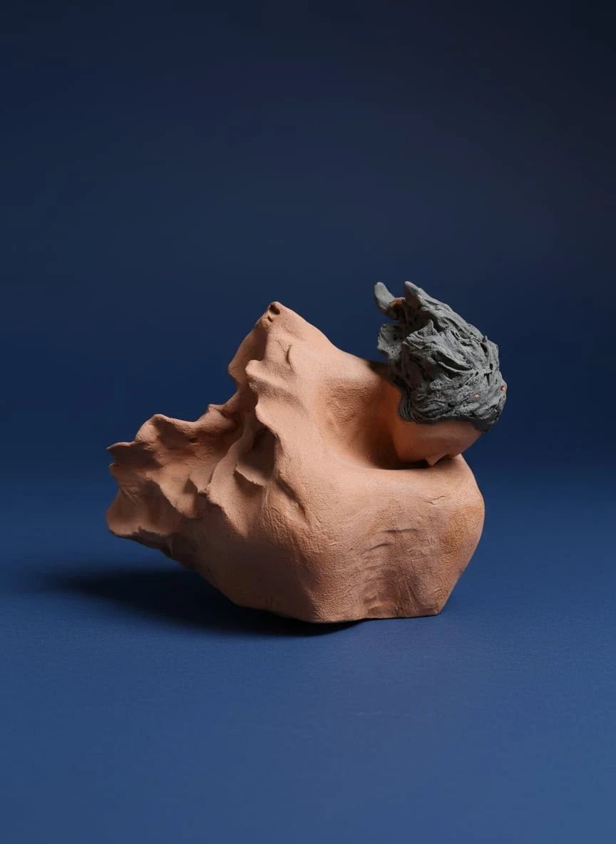 Terracotta and Ceramic Abstract Sculpture
